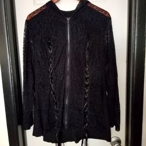 Tripp corset style lace zip up hoodie size 1